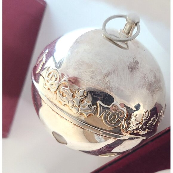 2003 Wallace Silversmiths Annual Silver Christmas Bell Ornament With Box - Picture 6 of 6